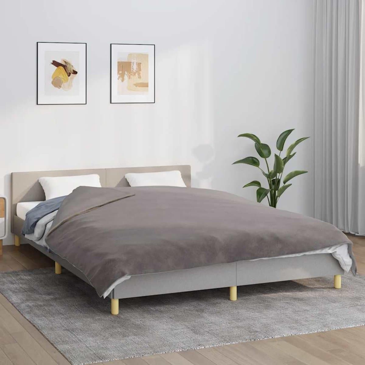 Verzwaringsdeken met afneembare overtrek, grijs, 200 x 225 cm, 13 kg, katoenen stof voor laagdruktherapie en ontspanning, gelijkmatige gewichtsverdeling, ademend en duurzaam