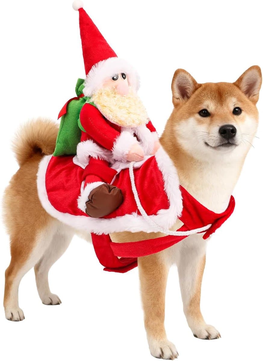 Hondenkostuum Kerst - Kerstkleding Voor Hond/Kat - Honden Verkleed Kostuums - Dierenkleding - Kerstfeest - Voor Kleine Grote Honden Katten - Maat S