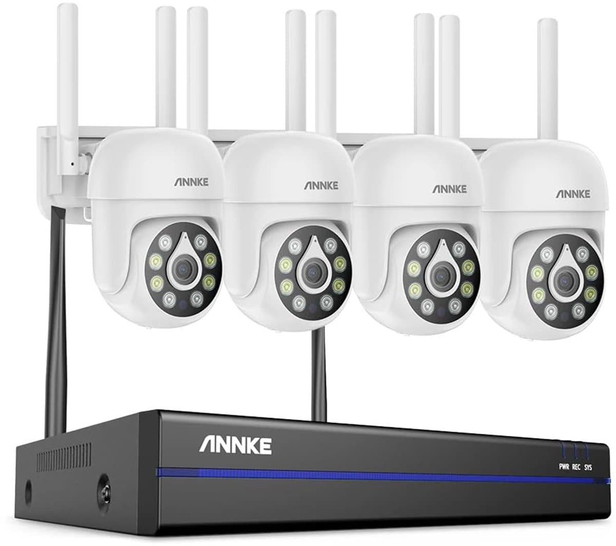 Draadloze Bewakingscamera Set 10 Kanalen - 4 PT Camera's - 500 GB HDD Opslag - Buiten Beveiliging - NVR Systeem