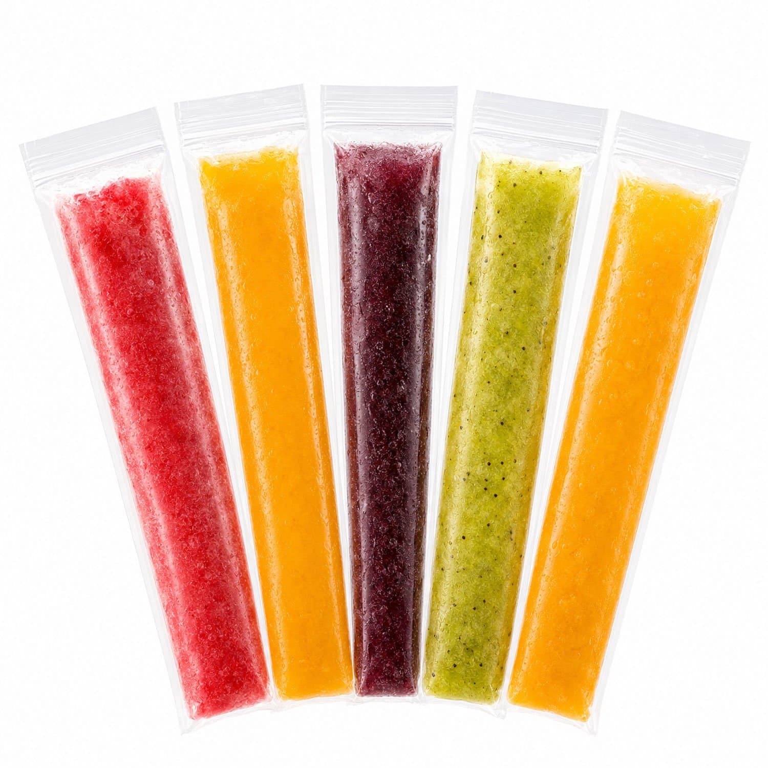 Jungengel IJszakjes 50 Stuks Hersluitbaar - Vriezerzakjes voor Waterijs Fruitsap Smoothie Yoghurt - Lekvrije Ijslollyzakjes 5x20 cm Transparant - Zelfgemaakt Ijs Kinderen Zomer Verjaardag Picknick Feest