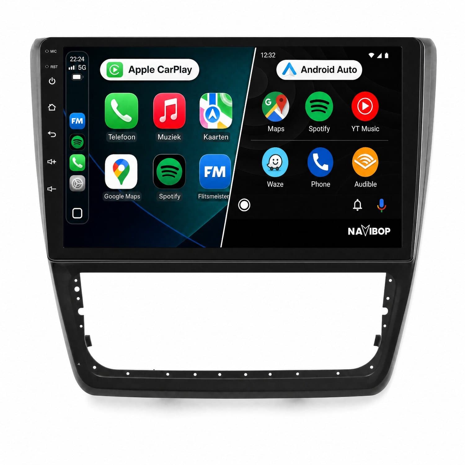 Navibop Autoradio geschikt voor Škoda Yeti 2014 t/m 2018 - Draadloos Apple CarPlay & Android Auto - 9 inch touchscreen - Android 15 - 4GB/64GB - Navigatie - Bluetooth - DAB+ ready - 2 din - 2014 2015 2016 2017 2018