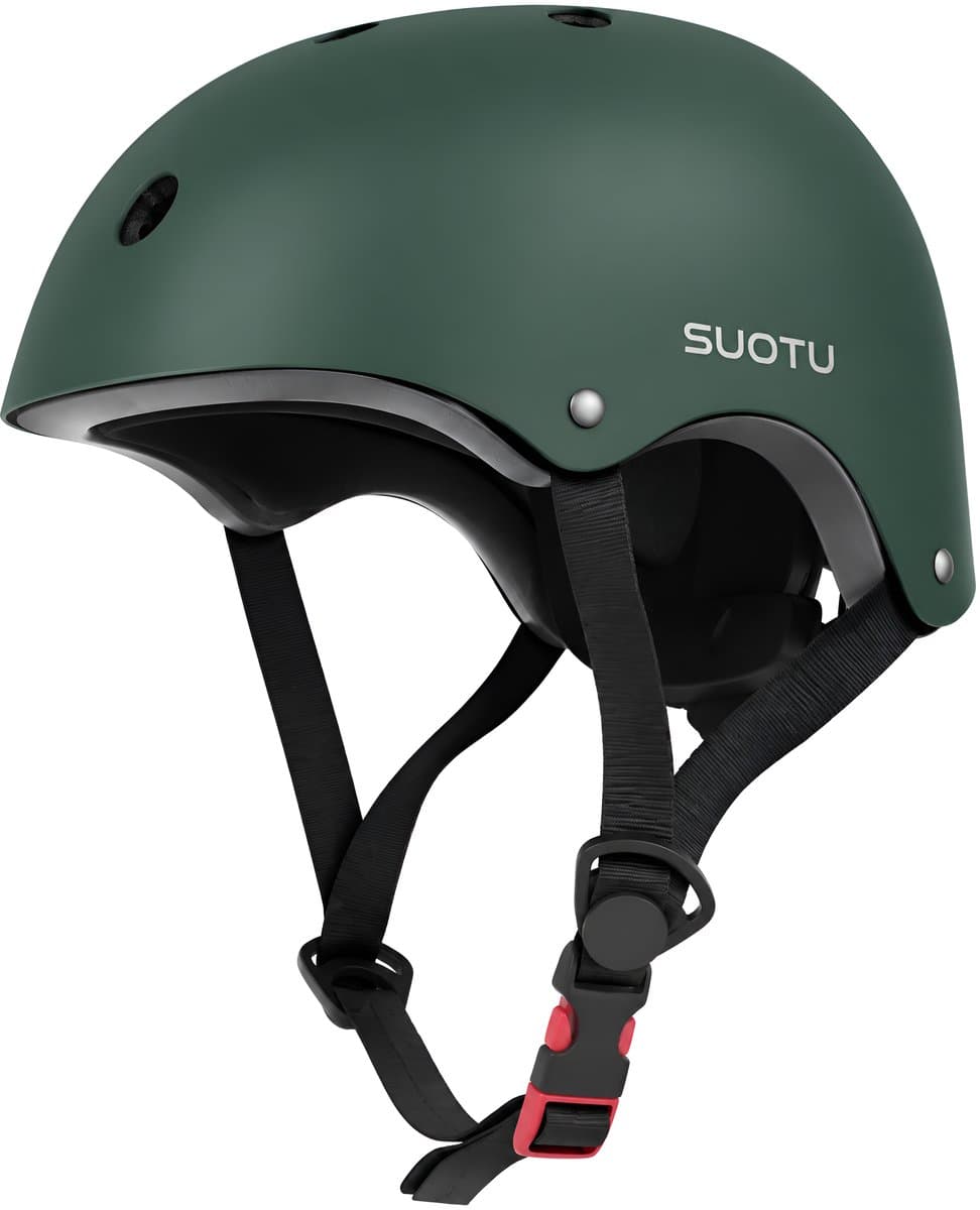 Suotu Skate Helm Verstelbaar - Fietshelm - Skateboard, Scooter, BMX Helm - Maat S - Groen