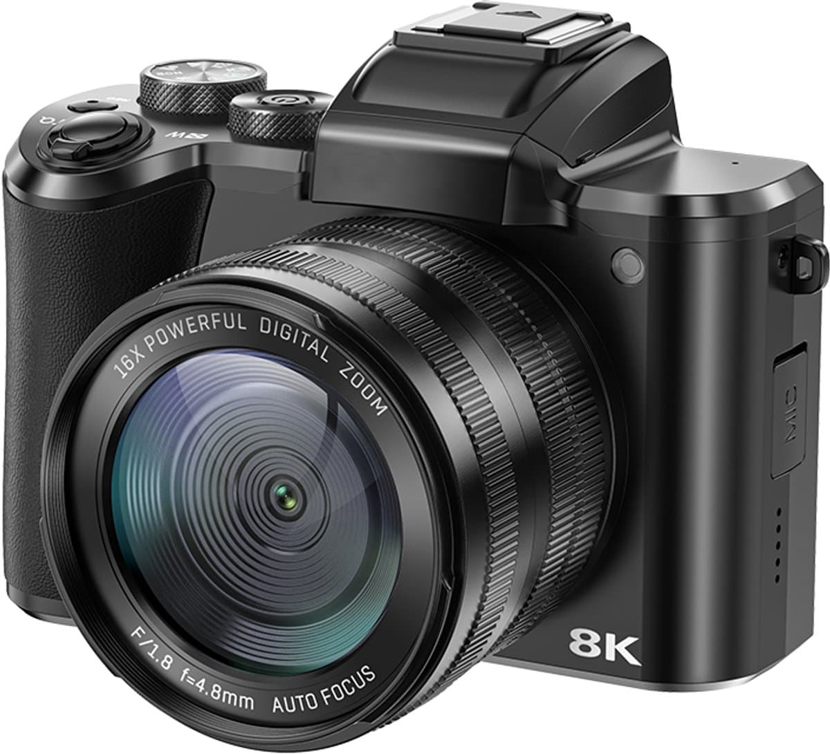 Nexeli NX-CC26B Digitale Camera 8K - Fotocamera 88MP - 16x Digitale Zoom - WiFi - Compact Camera - Flitser - 64GB - Zwart