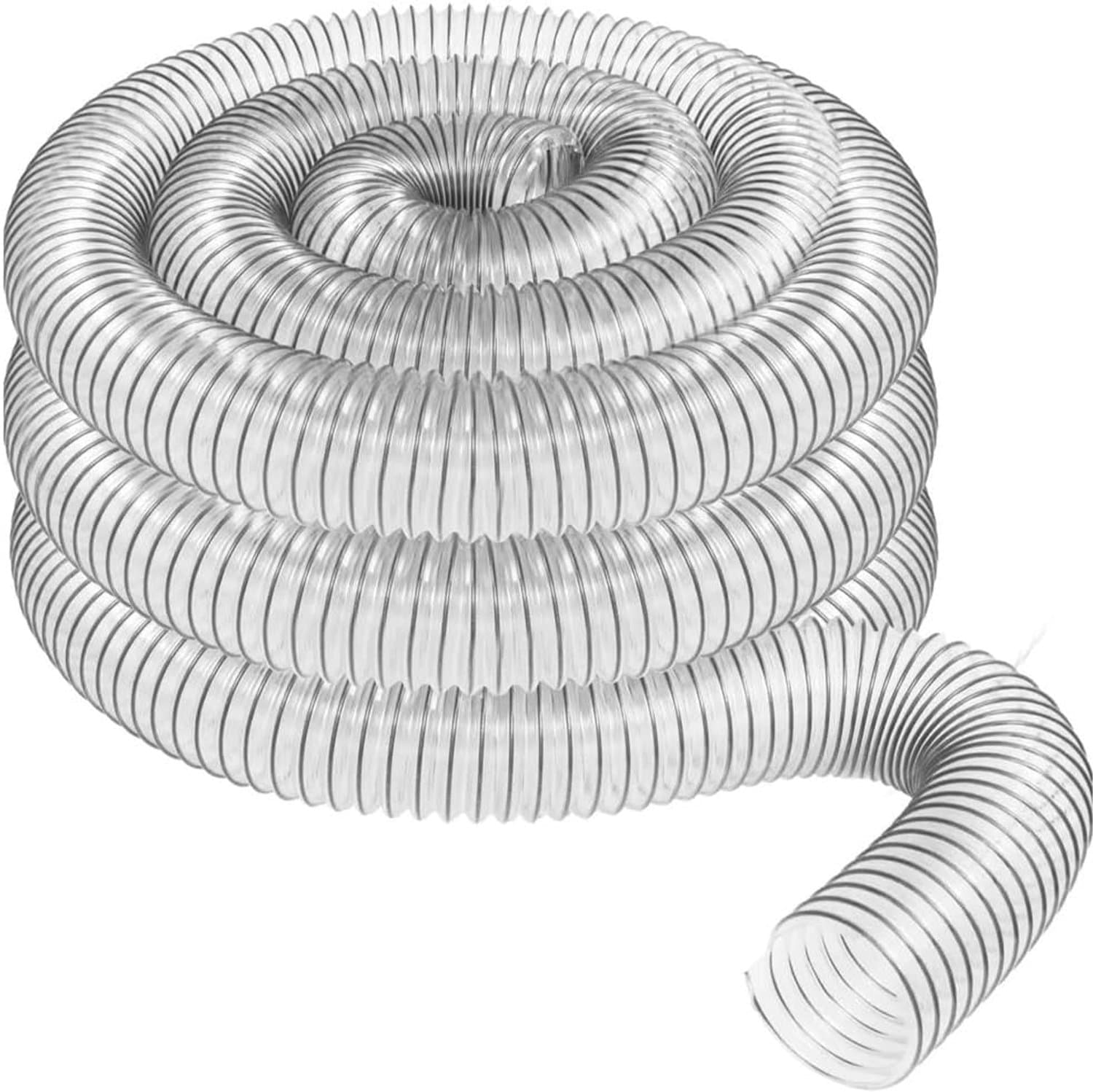 2 buitendiameters, 50 mm, transparante pvc-stofopvangslang voor gebruik met stofverzamelaars met 2 aansluitingen. Ideaal voor werkplaatsstofzuigers
