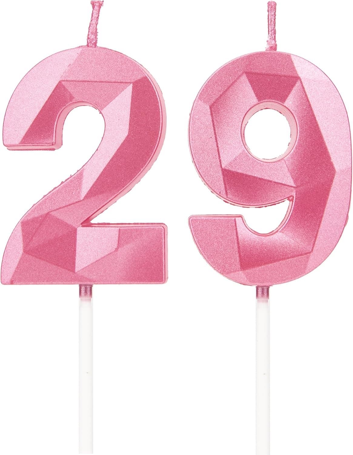 Nummer 29 Roze Verjaardagskaarsen Taarttopper