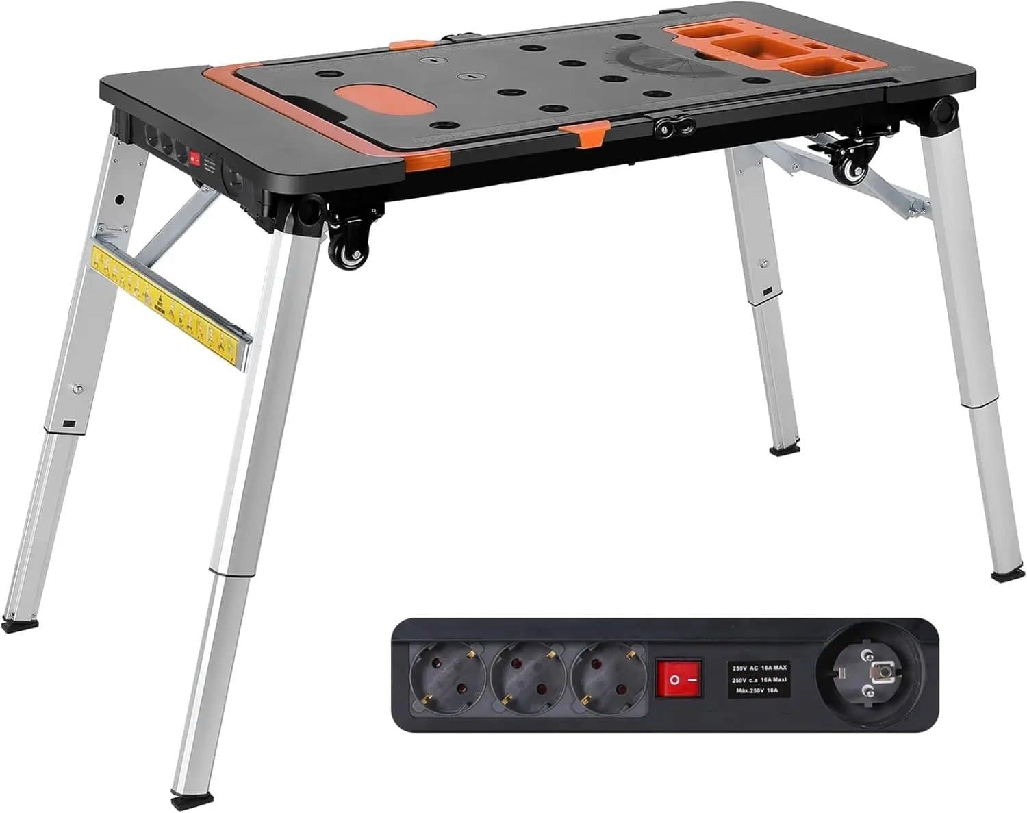 Nyoz 7-in-1 draagbare werkbank - Werktafel - Workstation - Opvouwbaar - Tot 200 kg - Verrijdbaar - 4 wielen - Multifunctioneel
