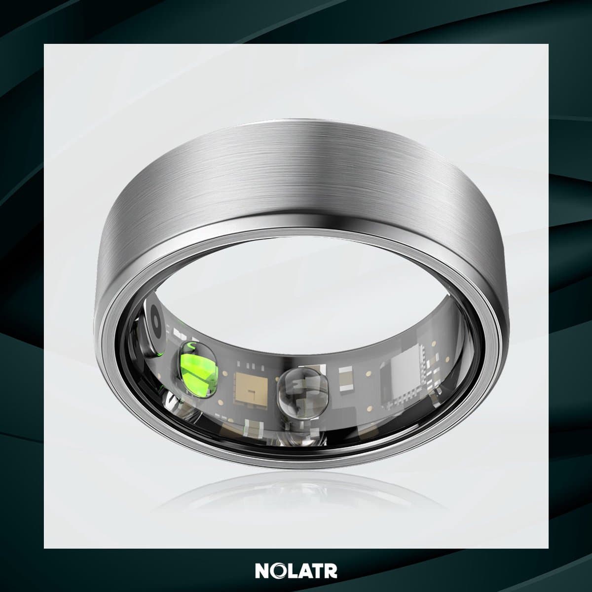 NOLATR Plus, Slimme Ring met Stappenteller, Activiteitstracker & Hartslagmeter – Zonder Abonnement & Nederlandse App – Zilver – Maat 11