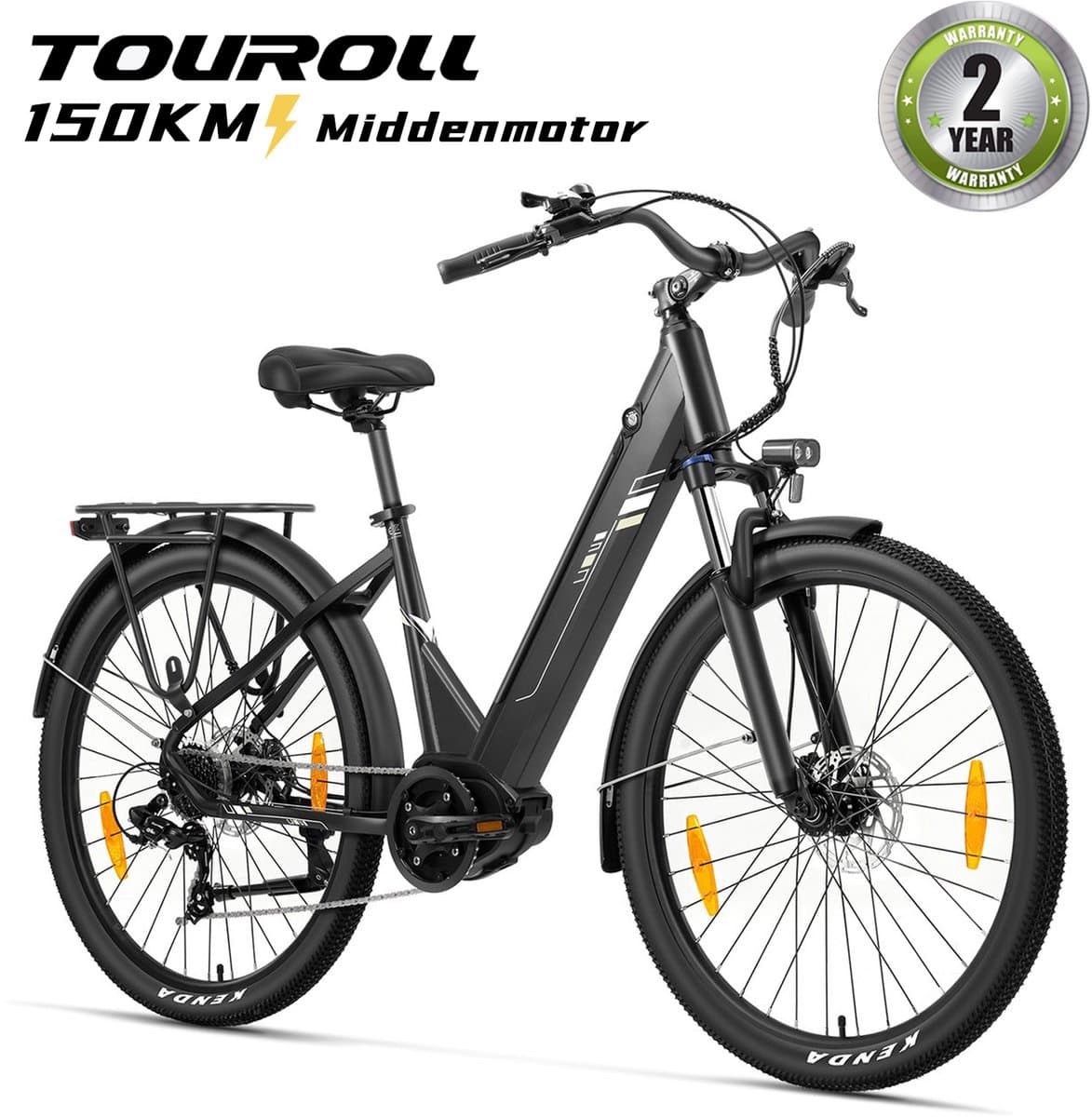 Touroll Urbano 3 elektrische fiets - middenmotor - 120km actieradius - 27,5"