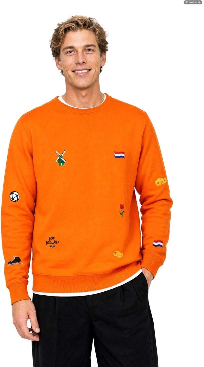 OppoSuits Deluxe Hup Holland - Heren Sweater - Koningsdag en Nederlands Elftal Trui - Oranje - Maat XS