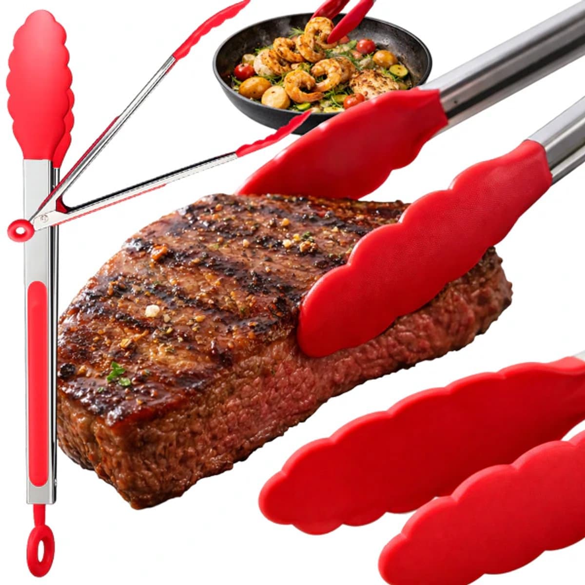 Keukentang 30 cm – RVS Grilltang met Kunststof Uiteinden