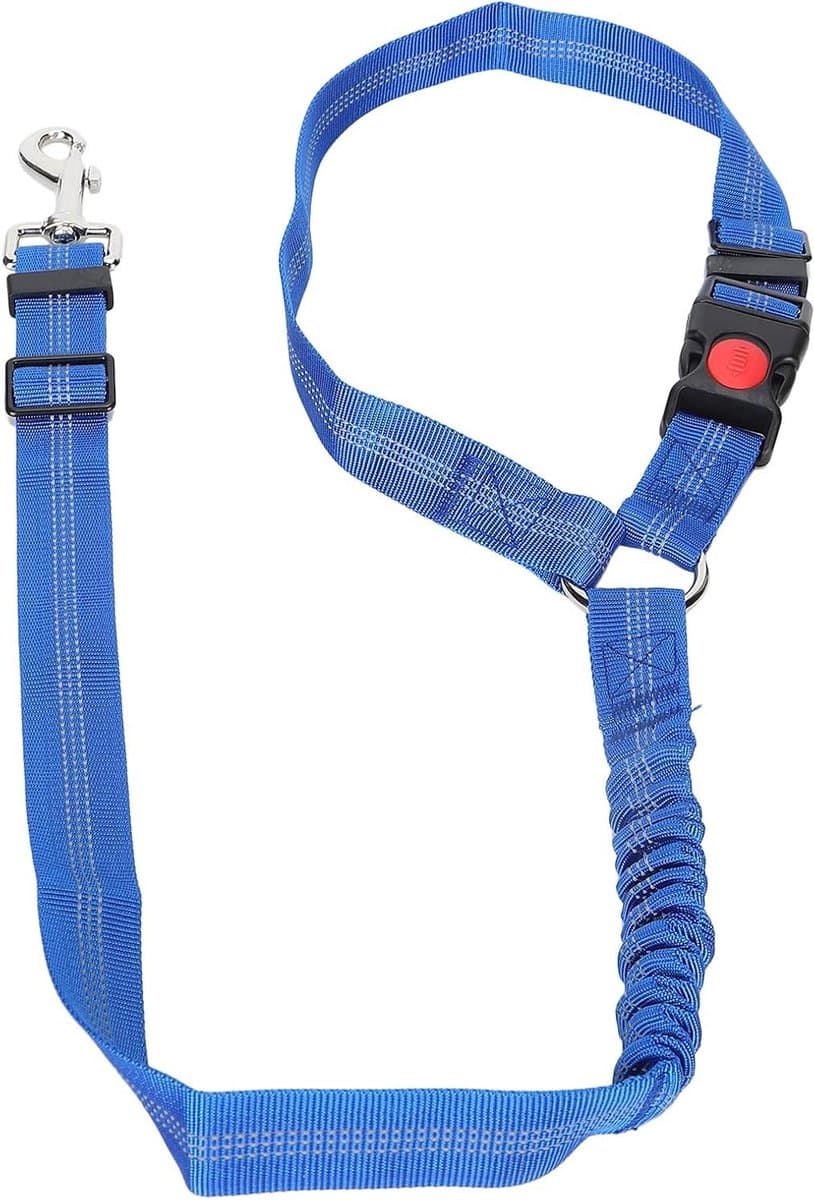 Huisdier Veiligheidsgordel - Hond Autogordel Leash - Veilig Reizen - Verstelbaar Nylon Harnas - 72-84 cm Lijnband - Blauw