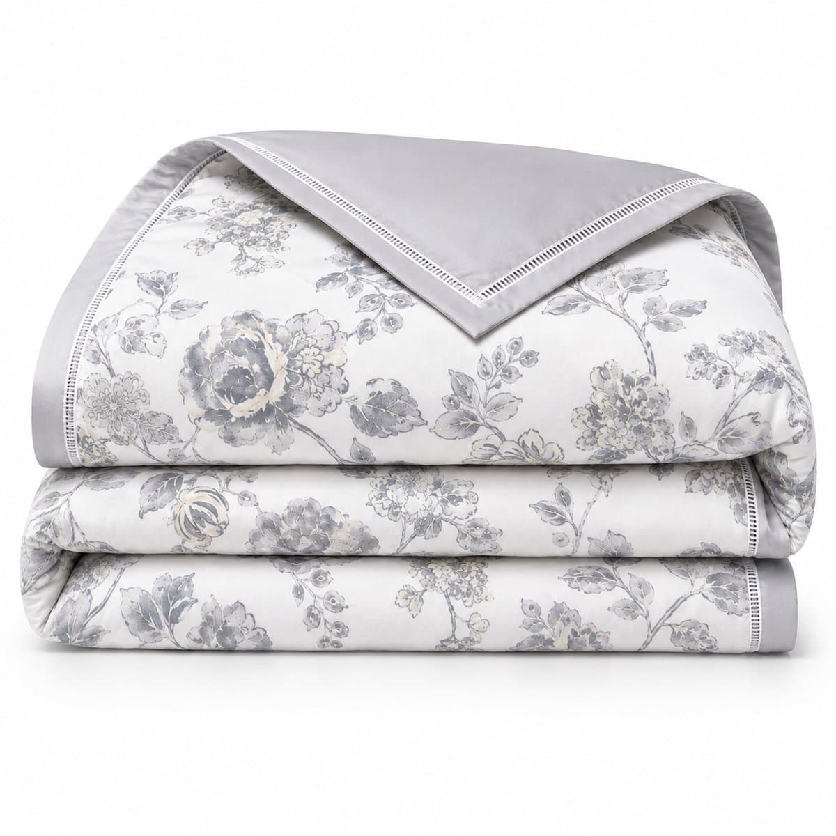 MeiLun Home Satin Bloom Zomerdekbed zonder overtrek 150 x 200 cm - Dekbed - Silver Bloom - 100% Lyocell Tijk - Luchtig Zomerdekbed met Bloemenprint