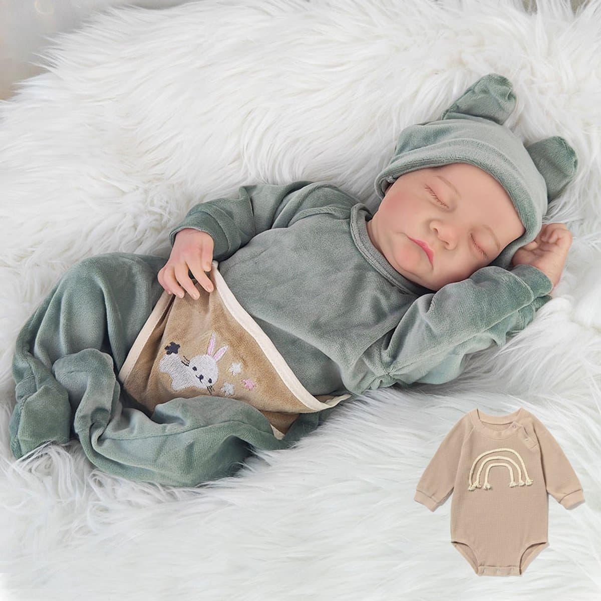 Levensechte Reborn Babypop - 46 cm (18 inch) - Handgemaakte Zachte Vinyl Pop - Realistische Pasgeboren Baby - Speelgoed & Cadeau - jongen
