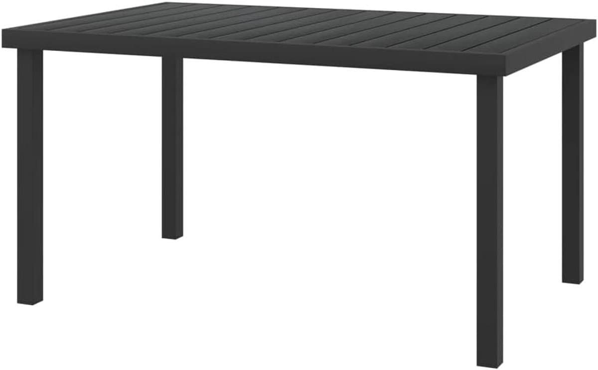 Tuintafel - Balkontafel Terrastafel - Buiten Eten - Weerbestendig Materiaal - 140 x 90 x 74 cm - Zwart