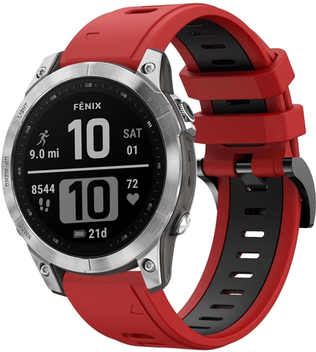 Voor Garmin Instinct 2 Solar Sports tweekleurige siliconen horlogeband (rood + zwart)