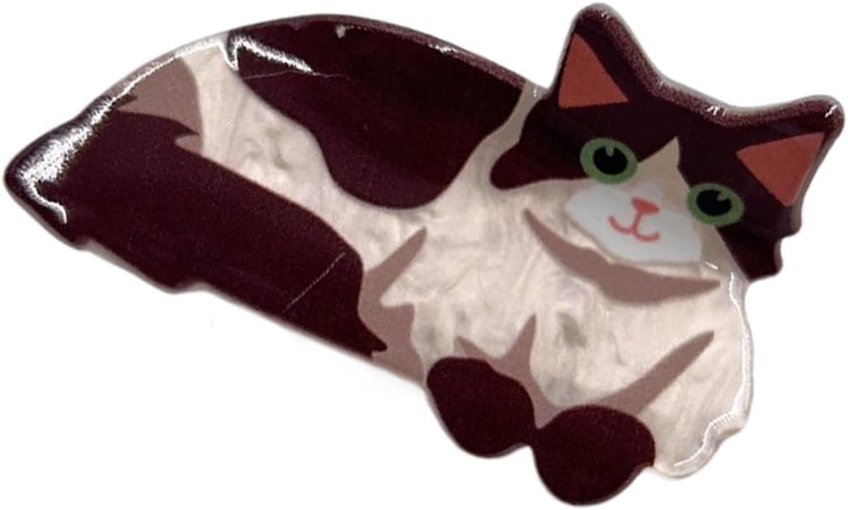 Kleine Haarclips - Dierenclips Kat - Dagelijks Gebruik - Antislip Grip - 8 x 4 x 3 cm - Pastel