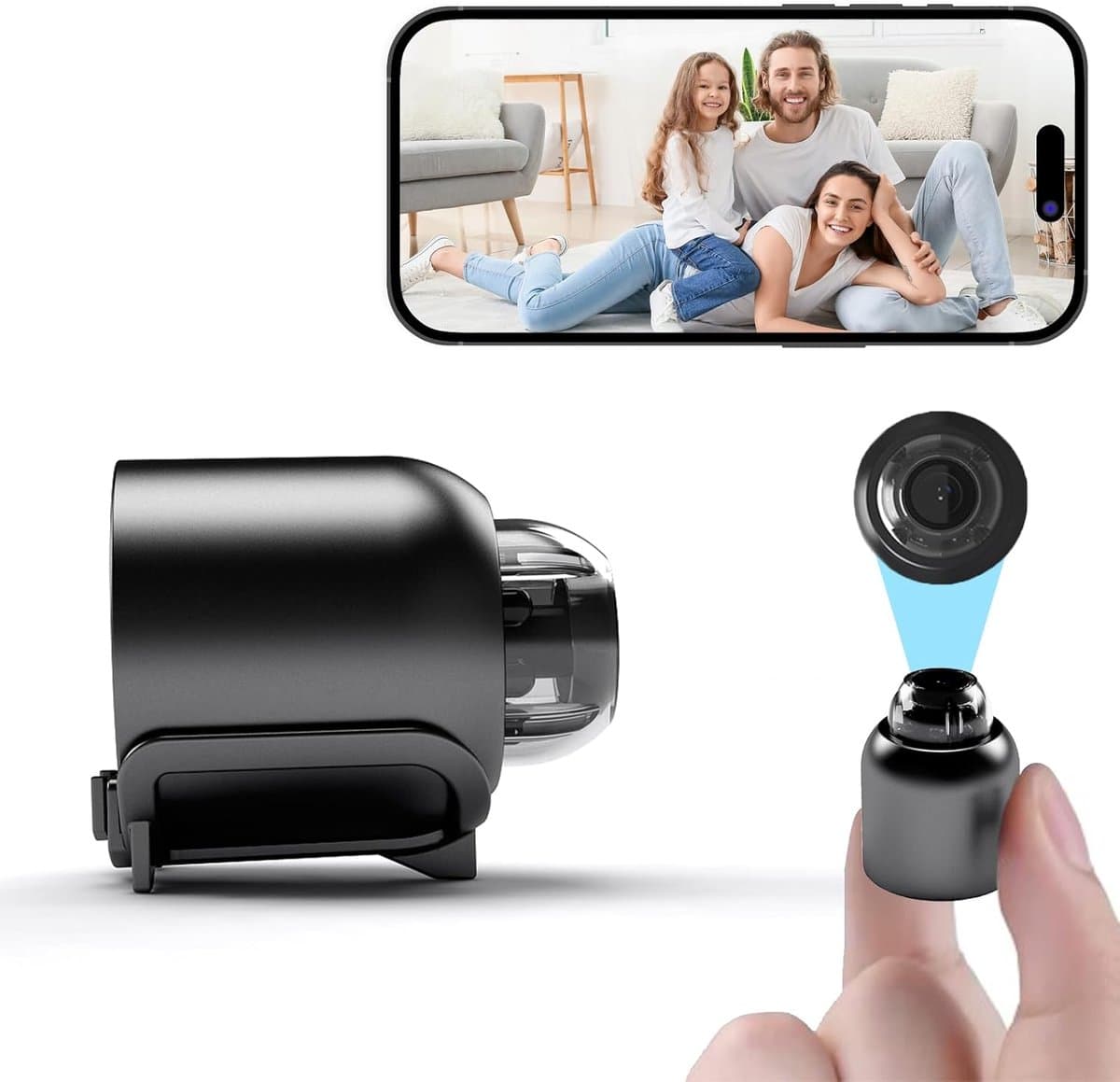 Mini Spy Camera - Verborgen Camera - Huis Beveiliging - 1080p HD Nachtzicht - 140° Groothoek - Zwart