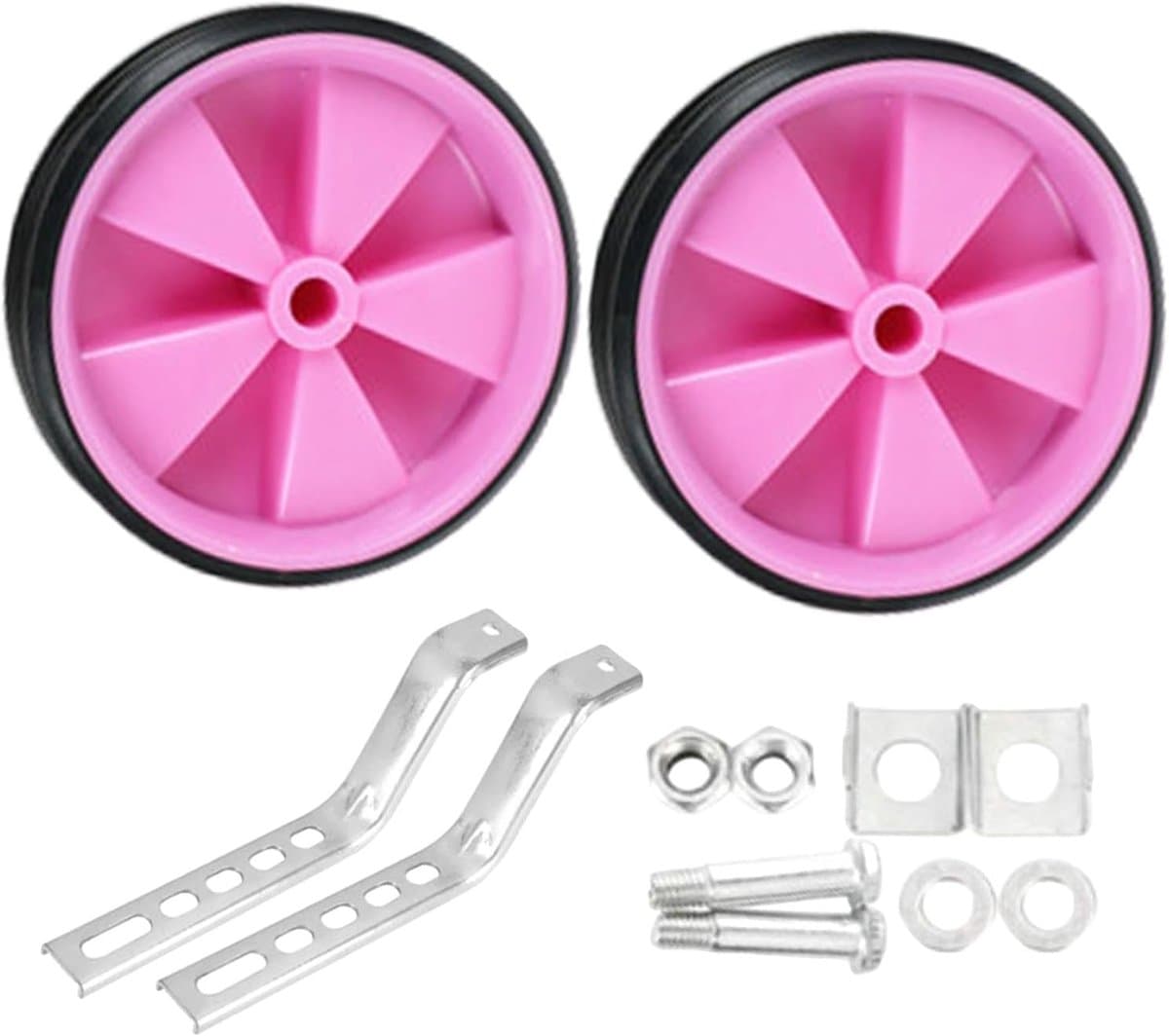 Fiets Stabilisatoren - Hulpwielen - Kinderen Leren Fietsen - Stille en Stabiele Rit - 11cm Wiel Diameter - pink