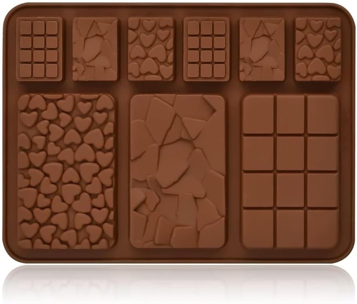 Siliconen Chocolade Mal voor 9 DIY Chocolade Tablets - BPA-vrij, Antiaanbak, Perfect voor Creatieve Chocoladecreaties