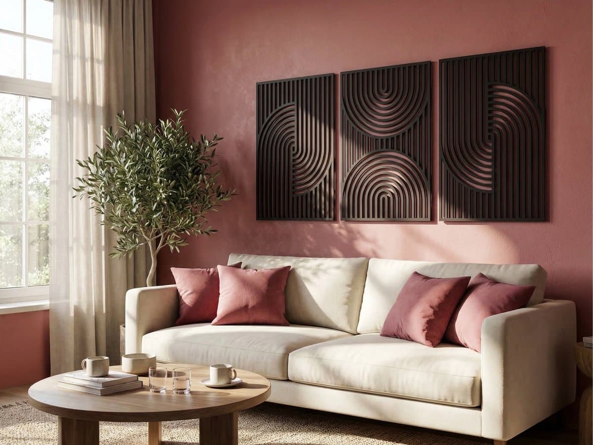 Wanddecoratie Boho Stijl, Houten Wandbeeld, 3D Wanddecoratie voor Thuis, Moderne Beelden voor Huis Kantoor Slaapkamer, Woonkamer - 177x90cm