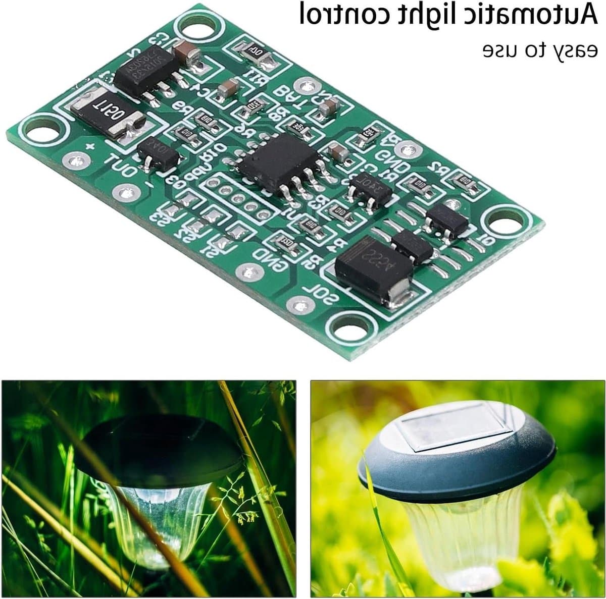 Laadregelaar Module - Zonnepaneel Controller - Buitenverlichting Laden - Overlaad & Ontlaad Beveiliging - 4 x 3 x 1 cm