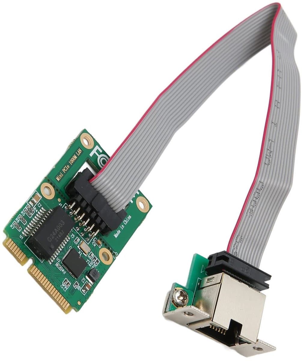 Dailygoods- Netwerkcontrollerkaart Gigabit Ethernet - Mini PCIe - 10/100/1000 Mbps - RJ45 LAN - Desktopcomputer/Laptop - Eenvoudige installatie - Netwerkkaart