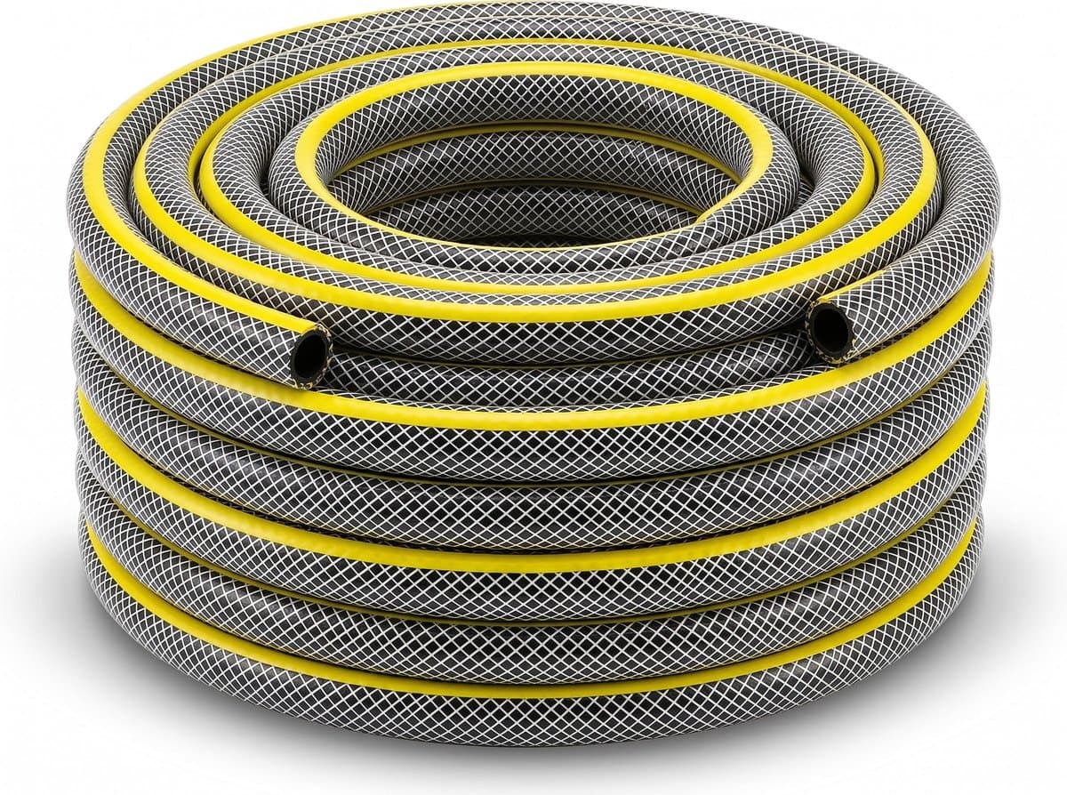 Jungengel Tuinslang 1/2 Inch 13mm - Flexibele Waterslang 30 Bar - Knikvast en UV-bestendig - Voor Tuin, Terras en Balkon - Zwart-Geel - 10 Meter