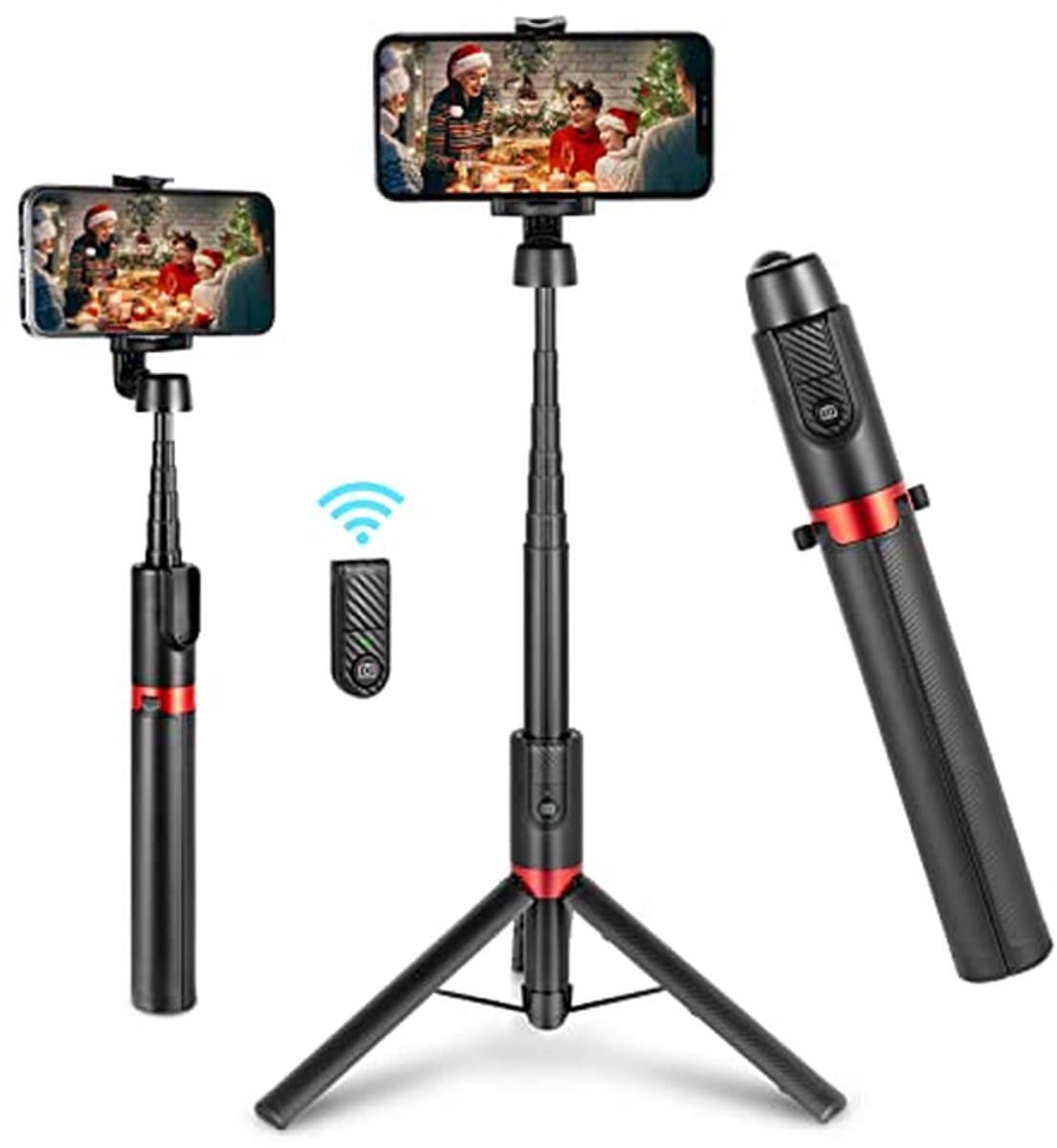 Selfie Stick Statief - Draagbare Tripod - Mobiele Fotografie - Inklapbaar Ontwerp - 130 cm - Zwart