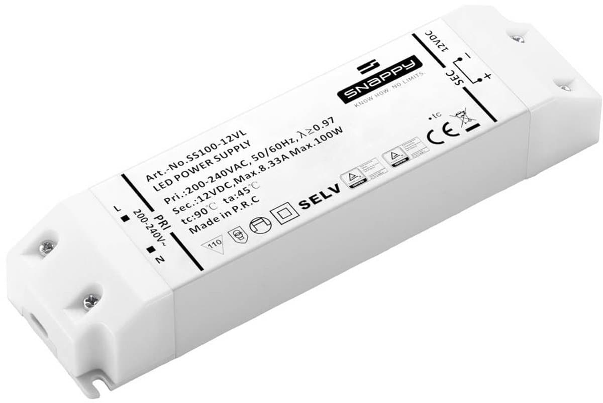 Dehner Elektronik SS 100-24VL LED-transformator, LED-driver Constante spanning 100 W 4.17 A 24 V/DC Overspanning, Overb