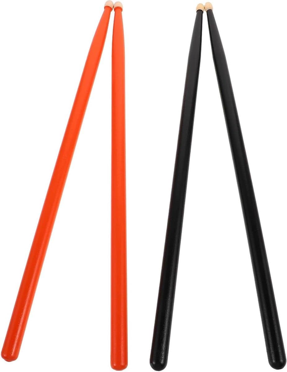 Houten Drumstokken - Percussie Stokken - Muziek Maken - Esdoornhout Constructie - 405 cm - Oranje Zwart