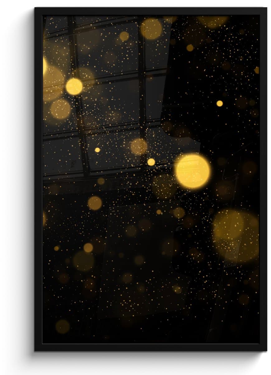 Poster in lijst - Fotolijst 60x90 cm - Posters - Goud - Abstract - Luxe - Zwart - Posterlijst zwart - Decoratie - Wanddecoratie woonkamer - Muurdecoratie slaapkamer
