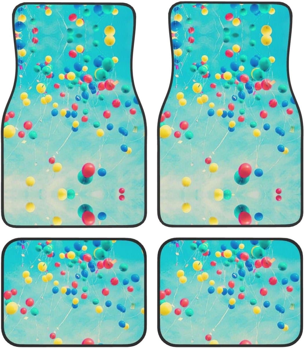 Automatten Set - Vloermatten Auto - Interieur Beschermen - Blauwe Lucht Print - 685 x 44 cm - Zwart