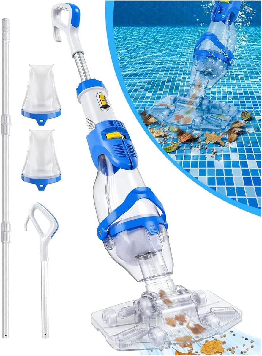 Zwembadstofzuiger - Automatische reiniger - Zwembad schoonmaken - Dubbele zuigmodi - 2.5 meter - Blauw