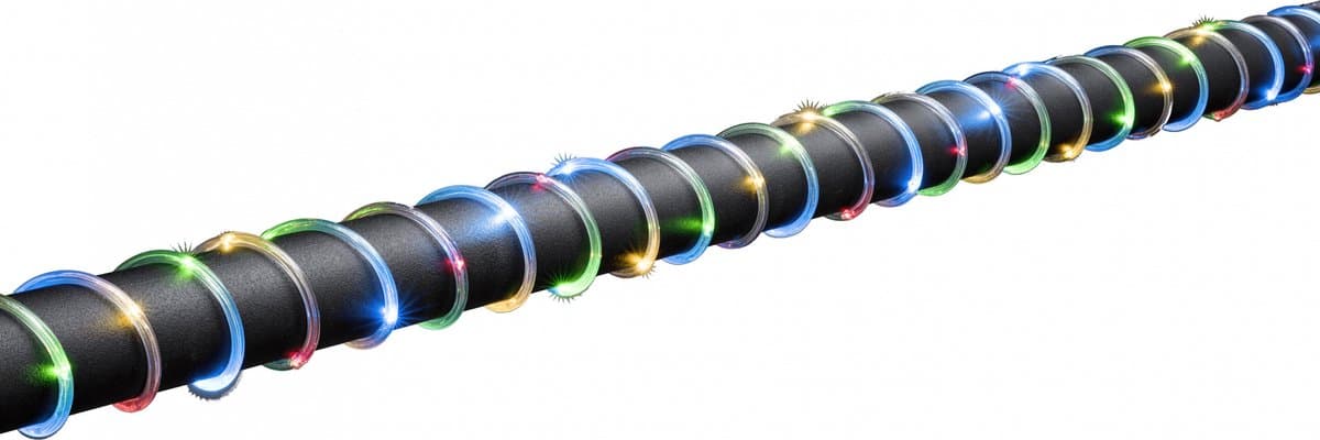 Konstsmide 3774 - Feestverlichting - mini ropelight transparant 130 lamps LED met timer - 1000 cm - op batterij - voor buiten - multicolor