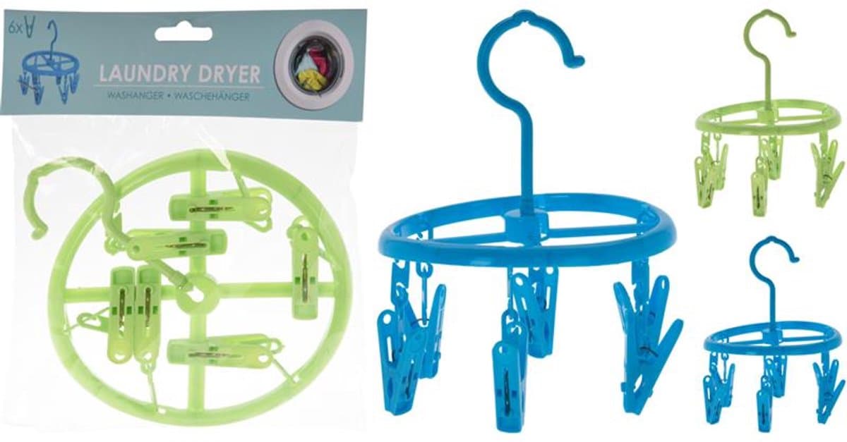 Droogcarrousel 6 knijpers Ø15cm