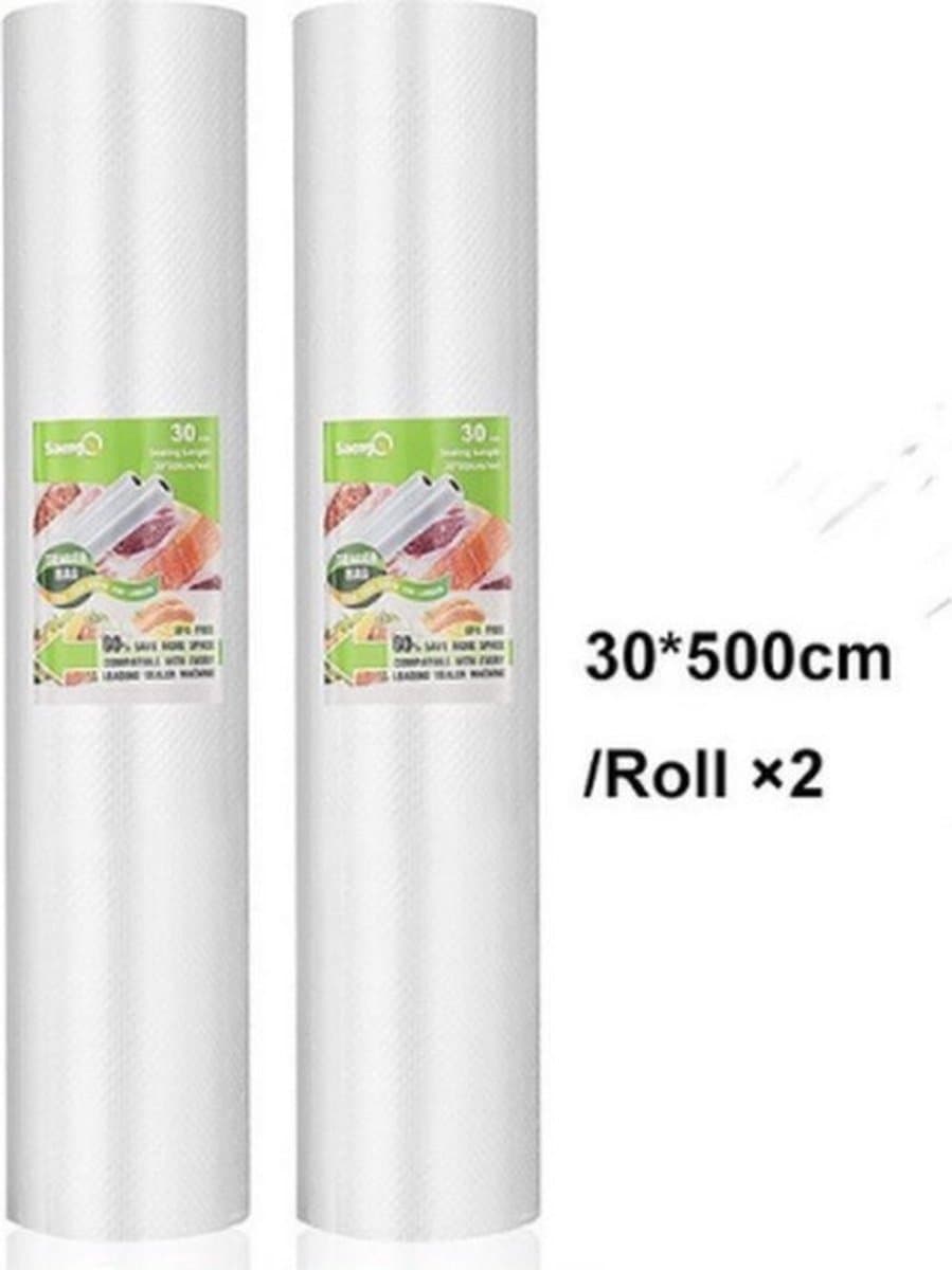 Vacuümrollen - Vacuumzakken Voedsel - Vacuumfolie - 2 stuks - 30x500 cm - Incl. Mini Sealer cadeau