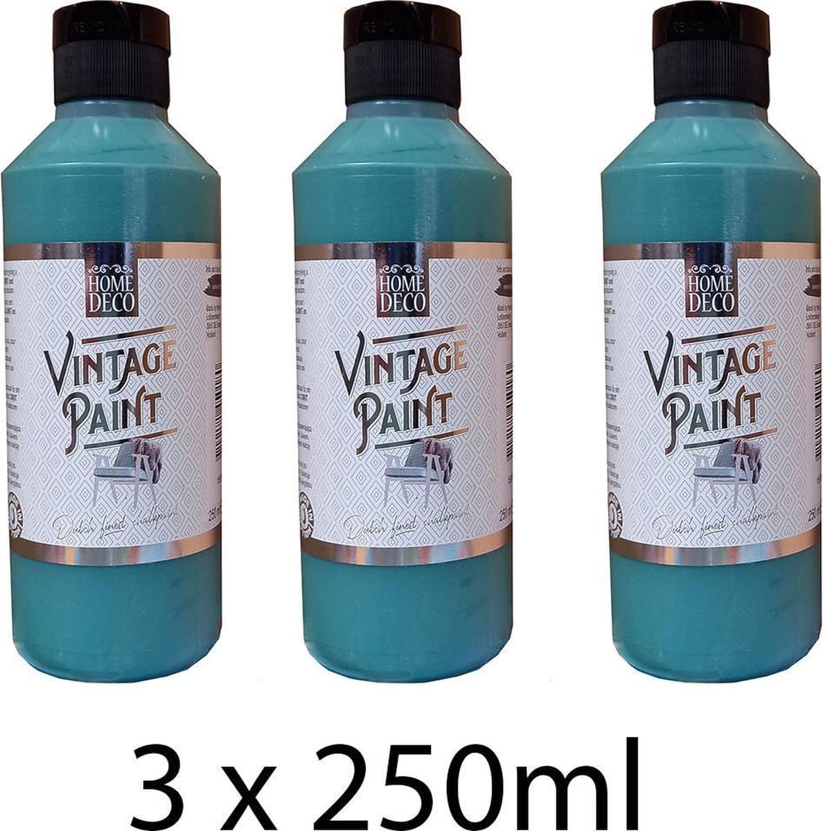 Set van 3 stuks - vintage paint - krijtverf - groen - forrest green - 750ml - verpakt als 3 x 250 ml