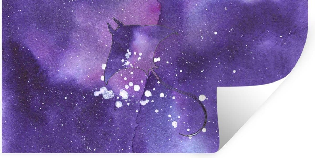 Muurstickers - Sticker Folie - Manta - Ruimte - Kleuren - 40x20 cm - Plakfolie - Muurstickers Kinderkamer - Zelfklevend Behang - Zelfklevend behangpapier - Stickerfolie