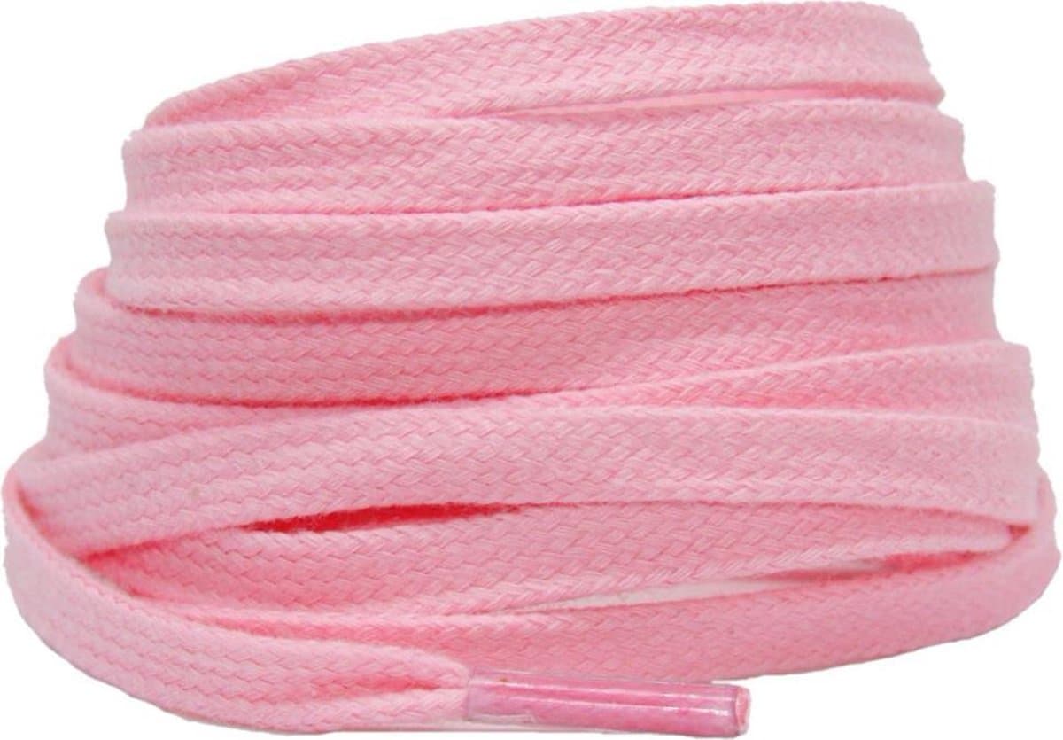 Platte katoenen veters 6mm Lichtroze 120cm - sneakers