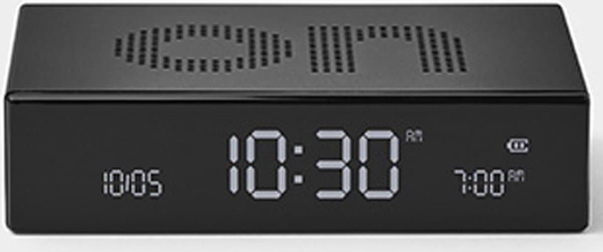 Lexon Premium Flip Wekker - Digitaal - Oplaadbaar - Zwart