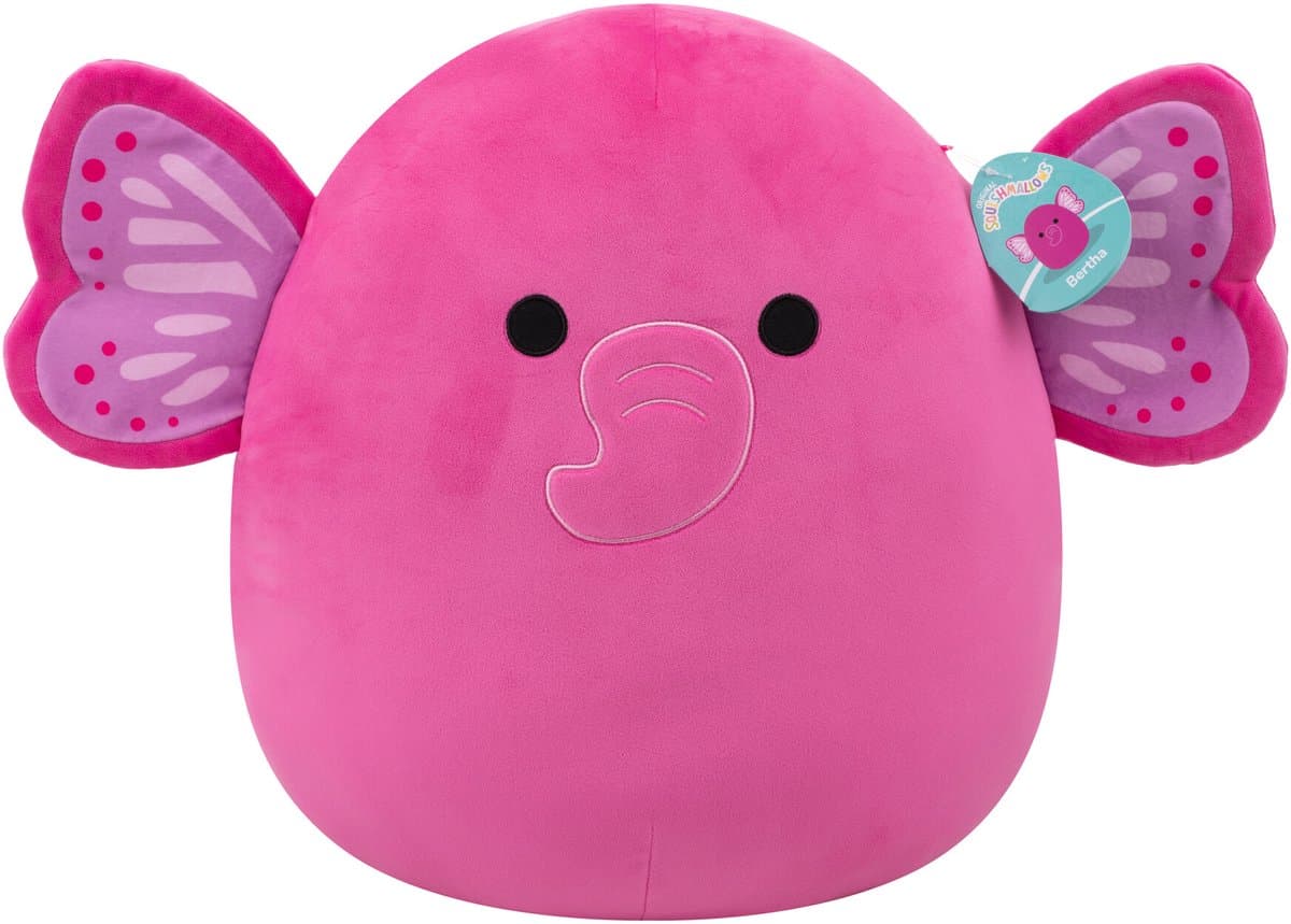Squishmallows - Large Plush 40cm Evelyn - Hot Pink Butterfly Elephant