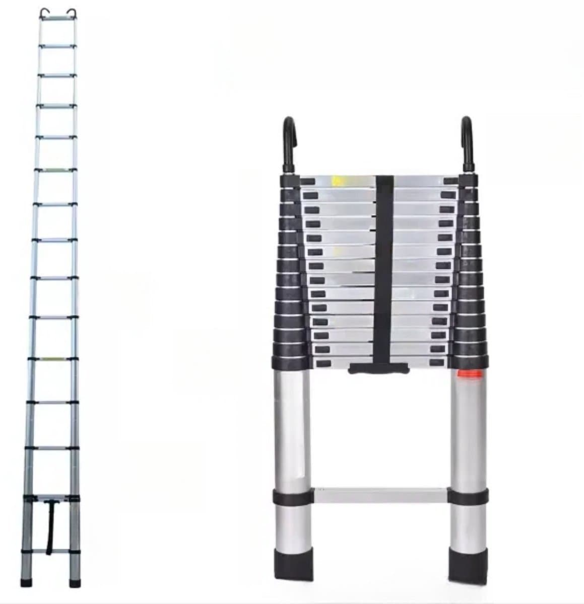 Aluminium Telescopische Ladder Glorino - Vouwladder met Antislipvoeten - Multifunctionele Verlenging - Rechte Ladder voor Loft