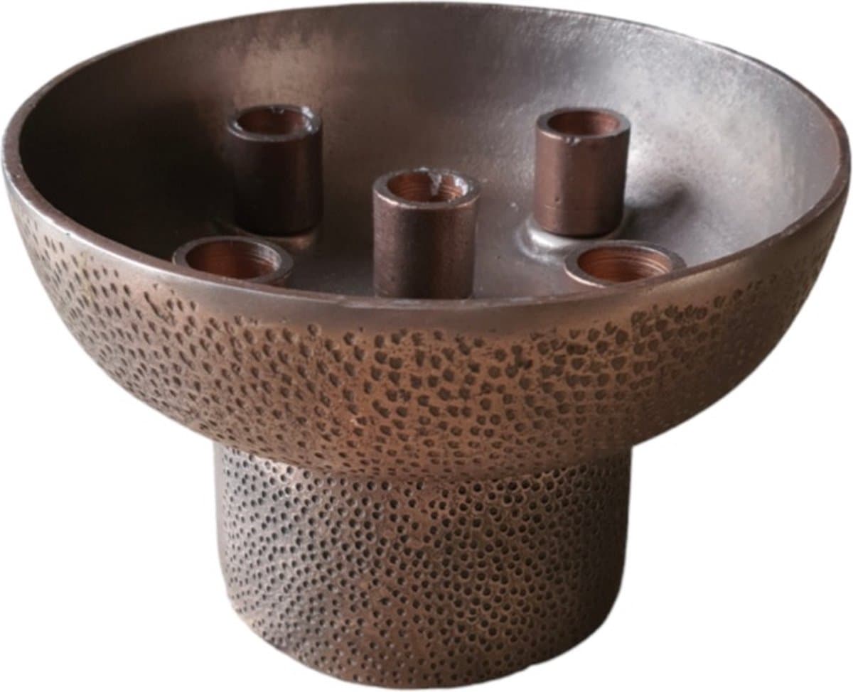 Casa Vivante Dakota Kandelaar - H14 x Ø21 cm - Aluminium - Antiek Koper