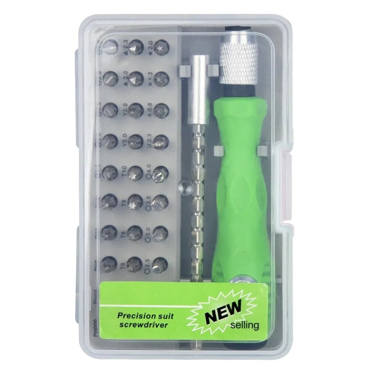 Schroevendraaier Set - 32 delig - Precisie Werk - Mini - Magnetische Schroevendraaier - 30 Bits Kit - Verstelbaar in Lengte - Onderhoud voor Brillen - Horloges - Scheerapparaten - Camera's - En ga zo maar door - Groen