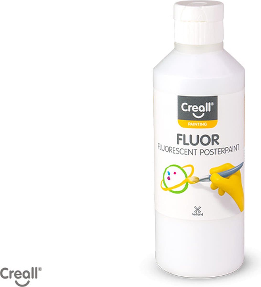 Creall Fluor - plakkaatverf  (blacklight) wit 250ml