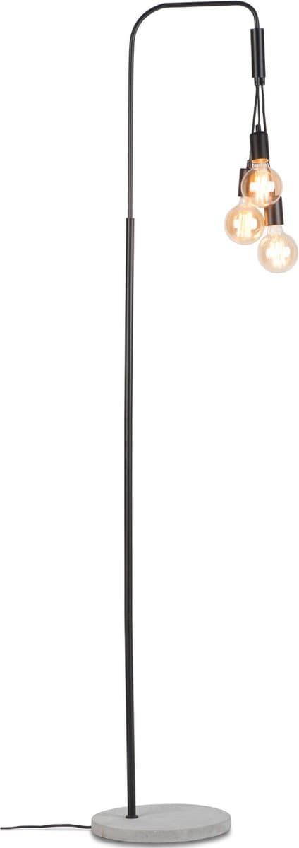 it's about RoMi Vloerlamp Oslo - Zwart/Cement - 48x32x190cm - 3L - Modern - Staande lampen voor Woonkamer - Slaapkamer