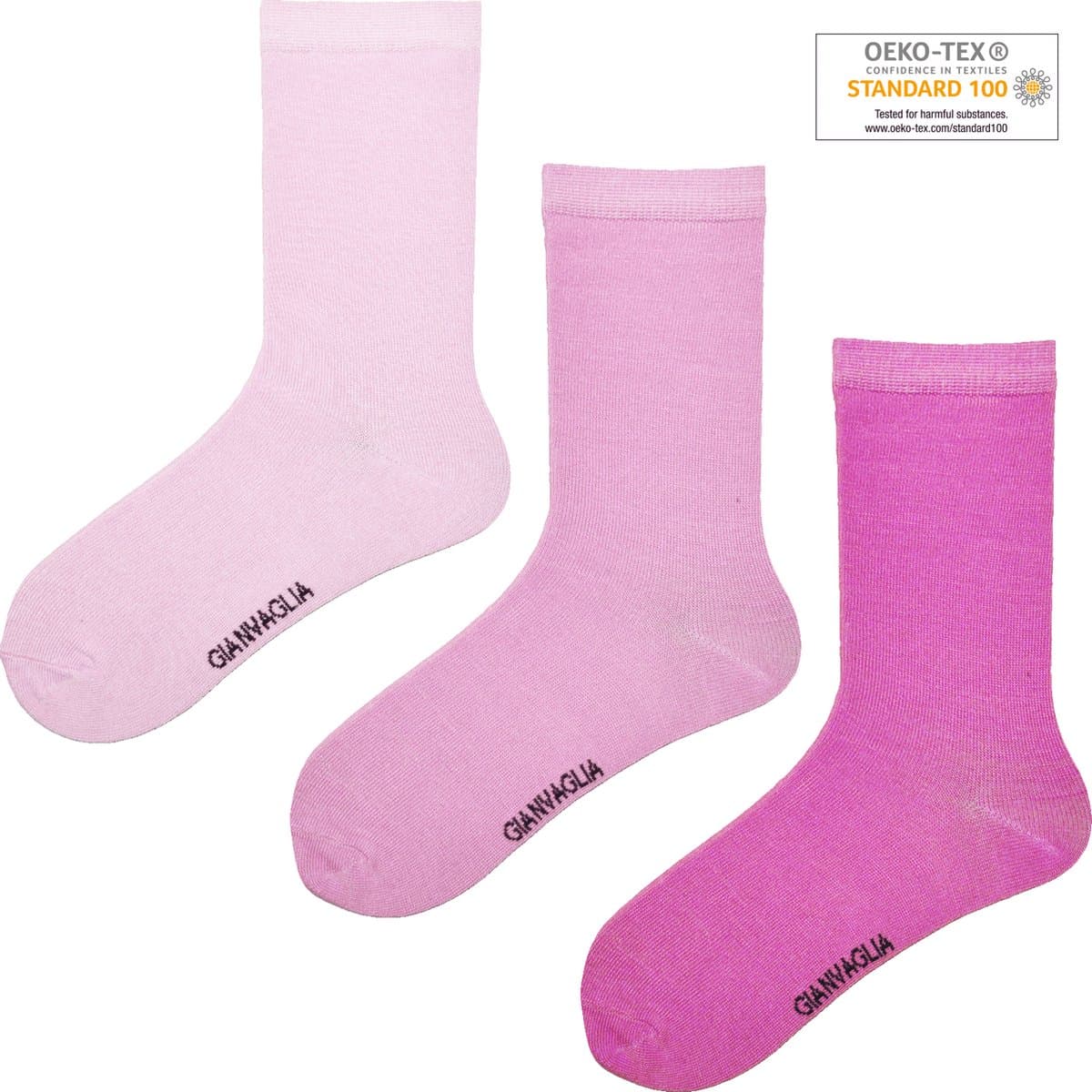 Sokken - Meisjes - roze - 3 pack - HQ - 23/26