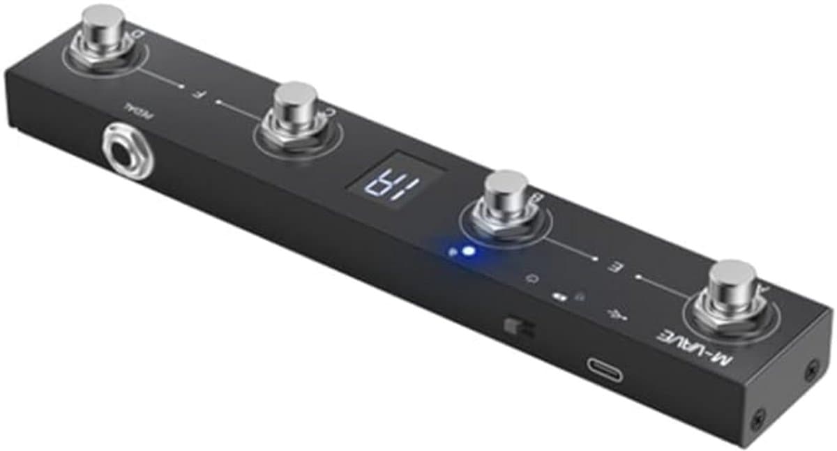 Draadloze MIDI Voetpedaal met 4 Voetschakelaars - Compact en Oplaadbaar