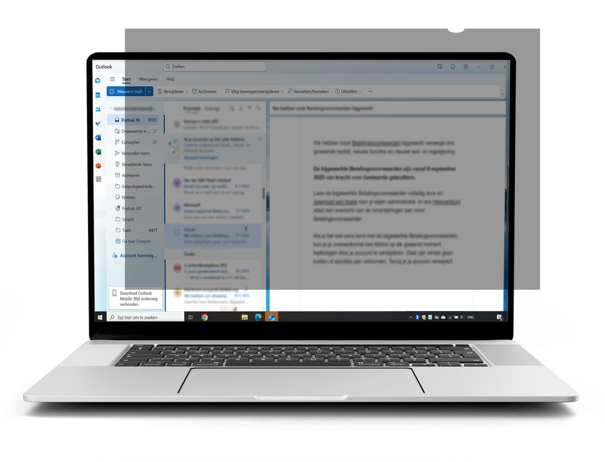 Privacy Filter Laptop Breedbeeld - 14 inch (16:10) – Voorkomt Meekijken – Inclusief Bevestigingskit – Privatech – Geschikt voor HP, Lenovo, Dell, Acer, Asus & Microsoft