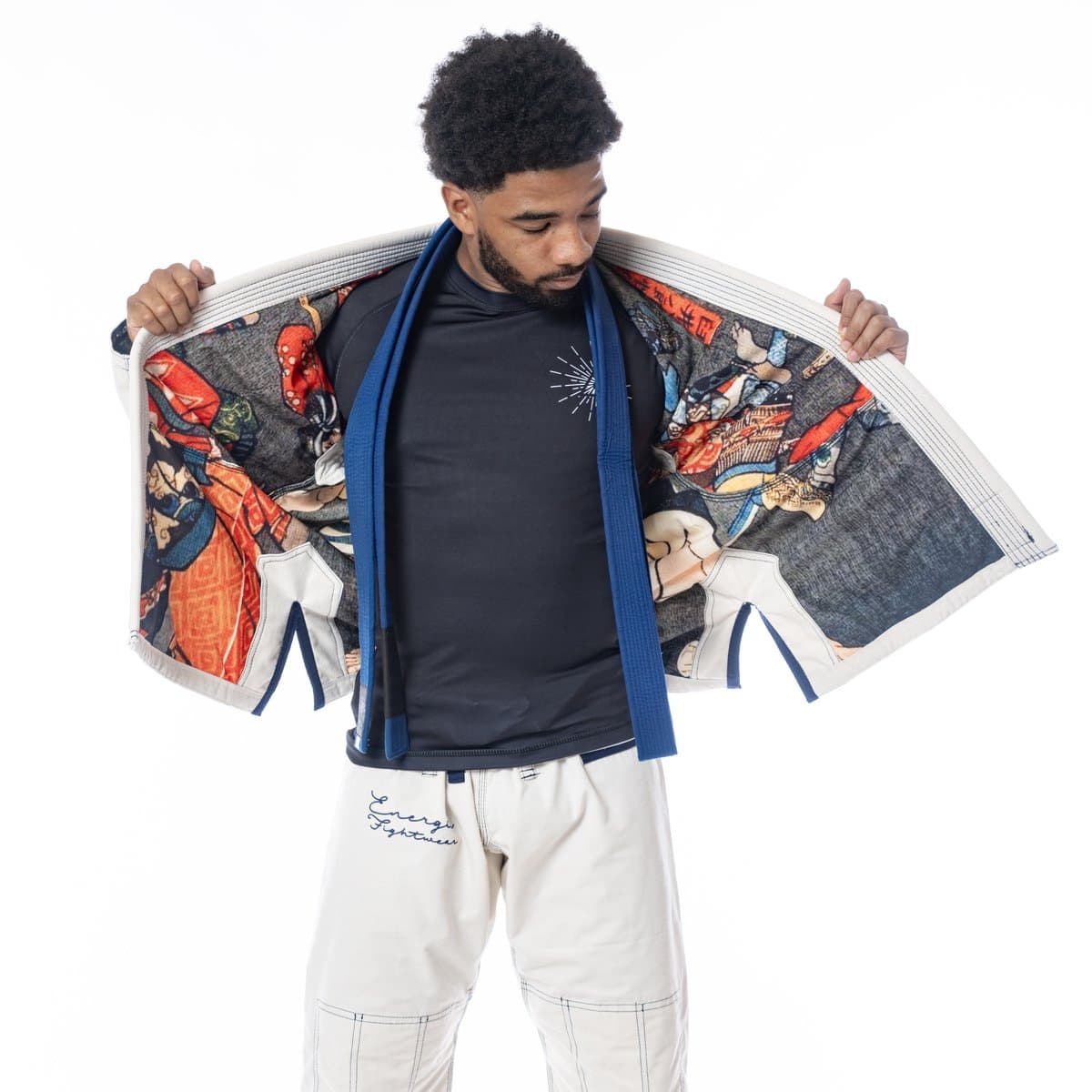 Energia Fightwear Deluxe Gi A1/S - Binnenvoering met Print - Geborduurde Details - Gebroken Wit